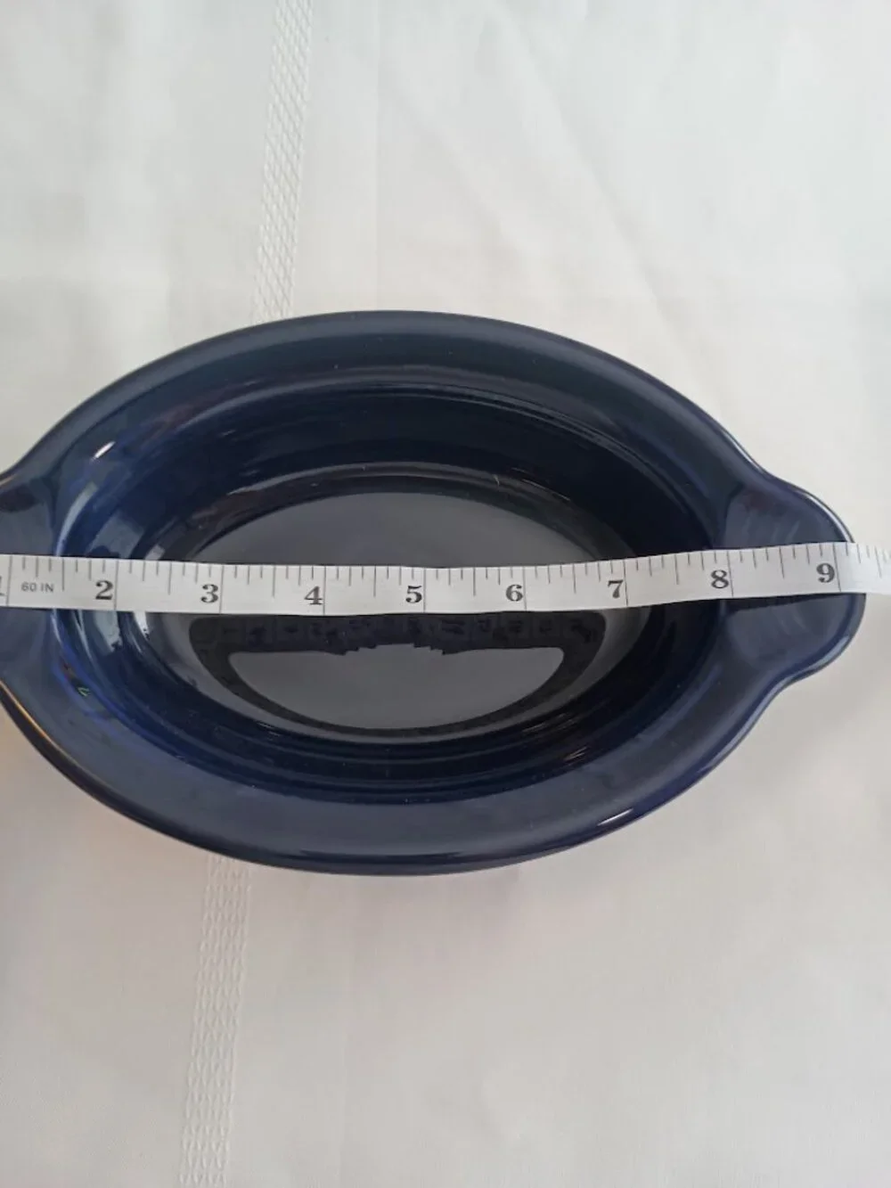 Vintage Cobalt Blue Ceramic Baking Dish with Handles
